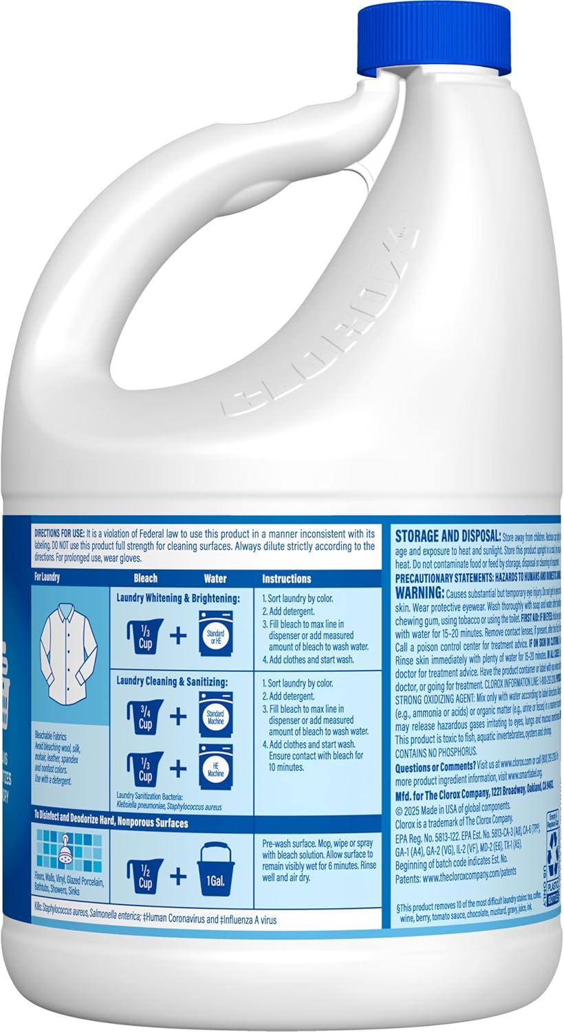 Clorox No Splash Bleach, 117 Fluid Ounces (Package May Vary)